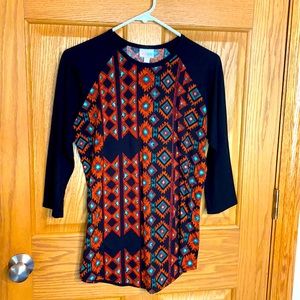 LulaRoe mid sleeve top- native design